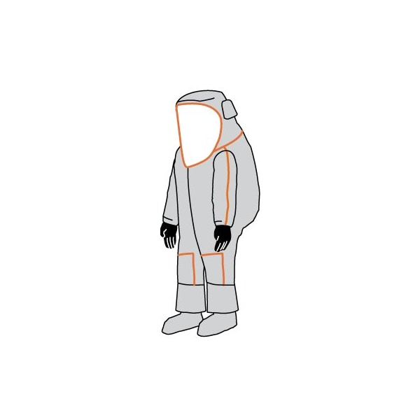 Frontline 500 NFPA 1990 1991 Certified Vapor Total Encapsulating Suit, Back Entry, Silver, L/XL